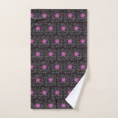 Moderne zwarte witte en roze discostreep bad handdoek (Handdoek)