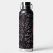 Moderne zwarte witte en roze discostreep waterfles (Voorkant)
