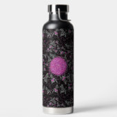 Moderne zwarte witte en roze discostreep waterfles (Links)
