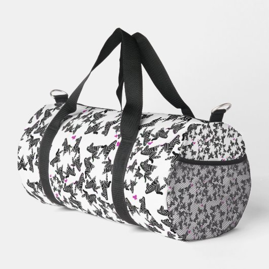 Moderne zwarte witte en roze wilde zebra plunjezak (Rechterhoek)