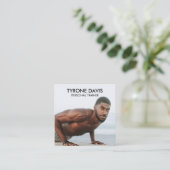 Moderne zwarte witte foto Qr Code Social Media Pic Vierkante Visitekaartje (Staand voorkant)