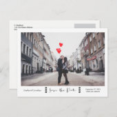 Moderne zwarte & witte foto Sla de datum op Aankondigingskaart (Voorkant / Achterkant)