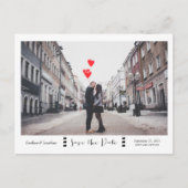 Moderne zwarte & witte foto Sla de datum op Aankondigingskaart (Voorkant)