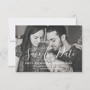 Moderne zwarte & witte fotoserie sparen de Datum Save The Date