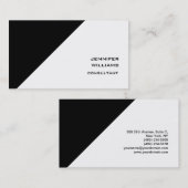 Moderne zwarte witte, geavanceerde trendy stijl visitekaartje (Voorkant / Achterkant)