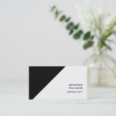 Moderne zwarte witte, geavanceerde trendy stijl visitekaartje (Staand voorkant)