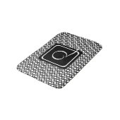 Moderne Zwarte Witte Gekoppelde Ringen Monogram Badmat (Gekanteld)