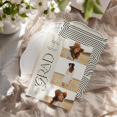 Moderne zwarte witte geometrische 3 foto-afstudere aankondiging