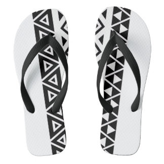 Moderne Zwarte & Witte Geometrische Slippers voor Teenslippers