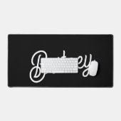 Moderne zwarte witte gepersonaliseerde monogram en bureaumat (Keyboard & Muis)