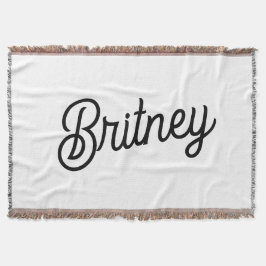 Moderne zwarte witte gepersonaliseerde monogram en deken