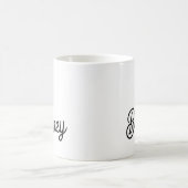 Moderne zwarte witte gepersonaliseerde monogram en koffiemok (Center)