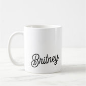 Moderne zwarte witte gepersonaliseerde monogram en koffiemok (Links)
