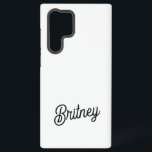 Moderne Zwarte Witte Gepersonaliseerde Monogram en Samsung Galaxy Hoesje<br><div class="desc">De moderne zwarte-witte gepersonaliseerde monogram- en naam-Samsung Galaxy S22 Ultra-hoes zou een stijlvolle en functionele accessoire voor je telefoon zijn. Het zwart-wit ontwerp, gepersonaliseerd met je monogram en naam, voegt een vleugje elegantie toe en zorgt voor robuuste bescherming van je apparaat. Het is perfect om je stijl te laten zien...</div>