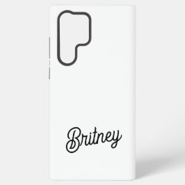 Moderne Zwarte Witte Gepersonaliseerde Monogram en Samsung Galaxy Hoesje