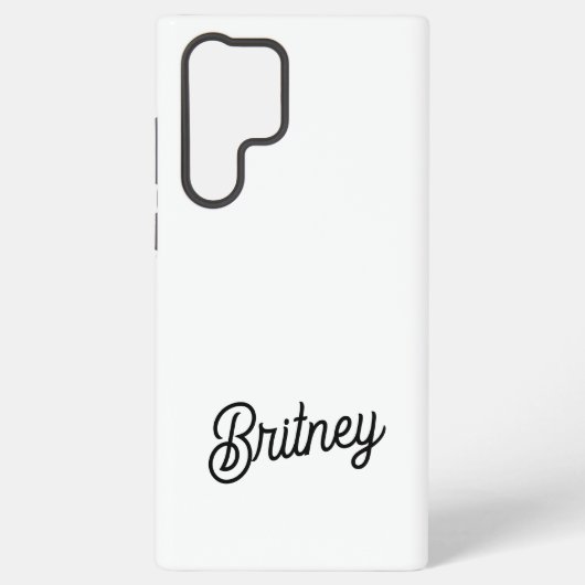 Moderne Zwarte Witte Gepersonaliseerde Monogram en Samsung Galaxy Hoesje (Achterkant)
