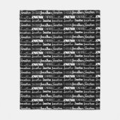 Moderne Zwarte Witte Gepersonaliseerde Naam Collag Fleece Deken (Voorkant)