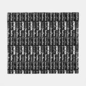 Moderne Zwarte Witte Gepersonaliseerde Naam Collag Fleece Deken (Voorkant (Horizontaal))
