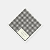 Moderne Zwarte Witte Gingham Geruite Bruiloftsborr Servet (Hoek)