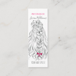 Moderne Zwarte Witte Golvende Haar Roze Strik Kaps Mini Visitekaartje