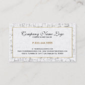 Moderne zwarte, witte & gouden grunge achtergrond visitekaartje (Achterkant)