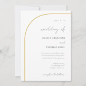 Moderne zwarte witte gouden kalligrafie bruiloft kaart (Voorkant)