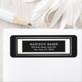 Moderne zwarte witte gouden rand etiket (Insitu)