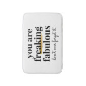 Moderne zwarte witte goudsmeuïde vleiend badmat (Voorkant Verticaal)