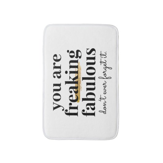 Moderne zwarte witte goudsmeuïde vleiend badmat (Voorkant Verticaal)