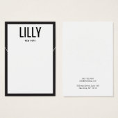 Moderne zwarte witte-grenskaart voor Ketting Visitekaartje (Voorkant /achterkant)