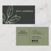 MODERNE ZWARTE WITTE GROENE LEZEN VISITEKAARTJE (Voorkant / Achterkant)