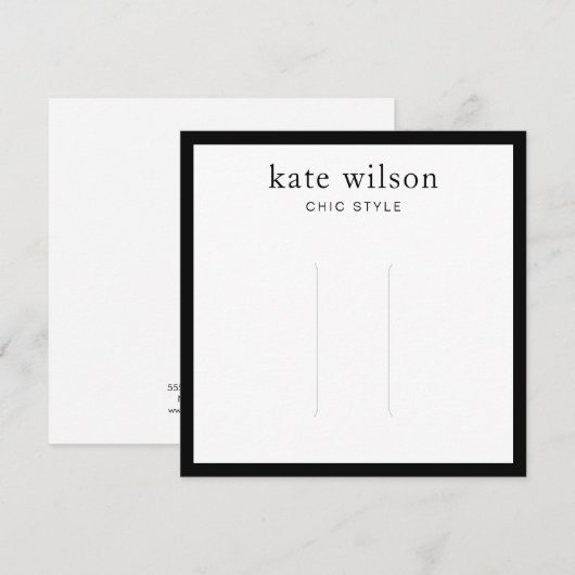 Moderne zwarte witte haarklemtoon kaart (Voorkant / Achterkant)