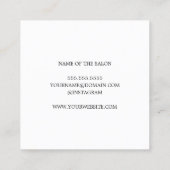 Moderne zwarte witte haarlijst vierkante visitekaartje (Achterkant)