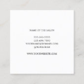 Moderne zwarte witte haarlijst vierkante visitekaartje (Achterkant)