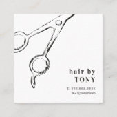 Moderne zwarte witte haarlijst vierkante visitekaartje (Voorkant)