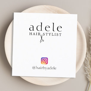 Moderne zwarte witte haarlijst vierkante visitekaartje