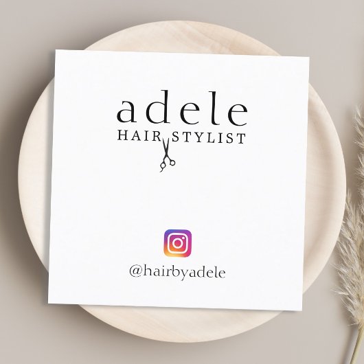 Moderne zwarte witte haarlijst vierkante visitekaartje