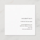 Moderne zwarte witte haarlijst vierkante visitekaartje (Achterkant)