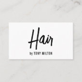 Moderne zwarte witte haarlijst visitekaartje (Voorkant)