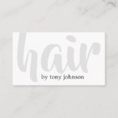 Moderne zwarte witte haarlijst visitekaartje (Voorkant)