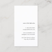 Moderne zwarte witte haarlijst visitekaartje (Achterkant)