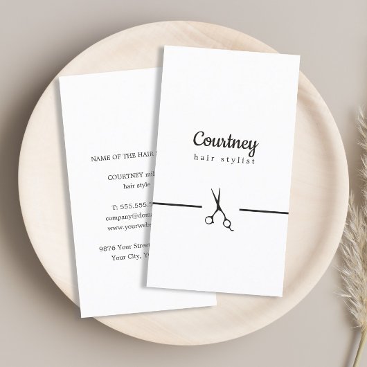 Moderne zwarte witte haarlijst visitekaartje