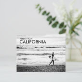 Moderne Zwarte & Witte Hallo vanuit Californië Str Briefkaart (Staand voorkant)