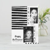 Moderne zwarte witte Halloween foto met hoog contr Kaart (Staand voorkant)