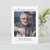 Moderne Zwarte & Witte Handgeschreven Script Rouwd Programmakaart (Staand voorkant)