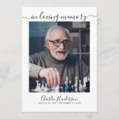 Moderne Zwarte & Witte Handgeschreven Script Rouwd Programmakaart (Voorkant)