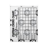 Moderne zwarte & witte hexagon Paw-printkaart Notitieblok (Linkerzijde)