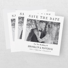 Moderne Zwarte Witte Huwelijksfoto Save The Date