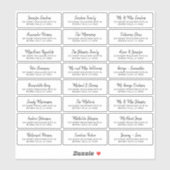 Moderne zwarte witte individuele gastadreslabels sticker (Vel)