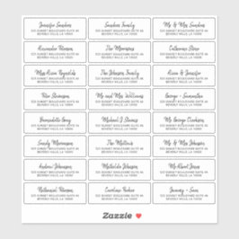 Moderne zwarte witte individuele gastadreslabels sticker